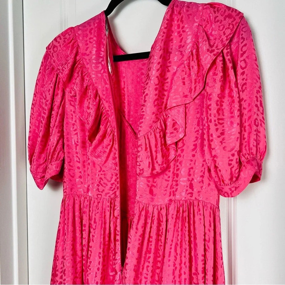 Batsheva Silk May Nap Dress Ruffled Midi Prairie 0 XS Rare - Picture 6 of 10